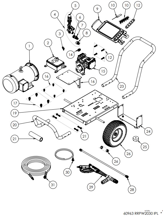 ROCK RIVER Model RRPW2030 60963 replacement parts